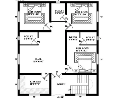 west_facing_house_floor_plan